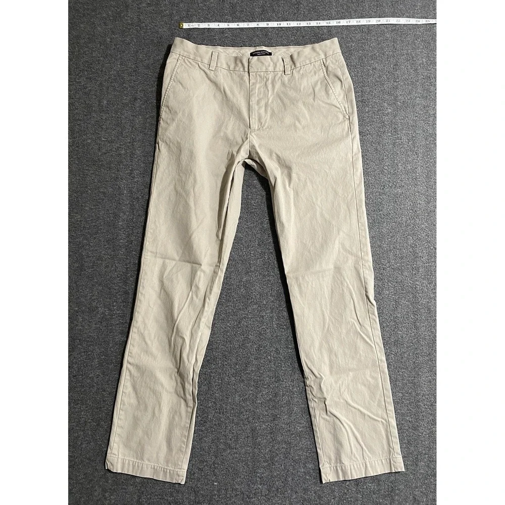 Banana Republic Aiden Chino Mens Pants Beige Casual 33x34 Straight Leg